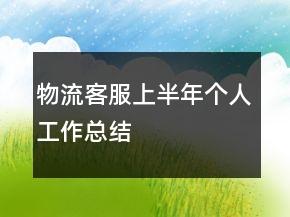 物流客服上半年個人工作總結