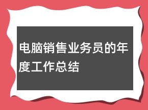 電腦銷售業(yè)務員的年度工作總結