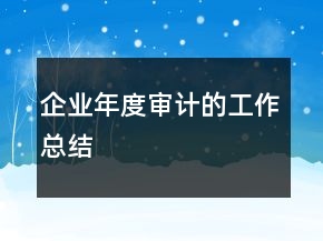 企業(yè)年度審計的工作總結