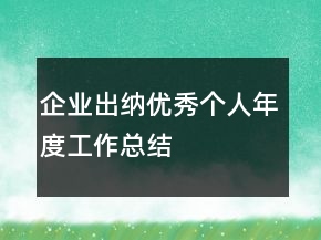 企業(yè)出納優(yōu)秀個(gè)人年度工作總結(jié)