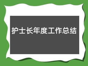 護士長年度工作總結