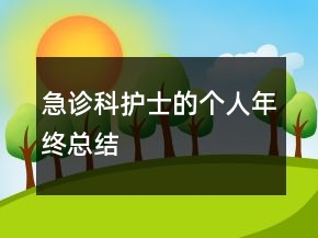 急診科護士的個人年終總結(jié)