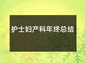 護(hù)士婦產(chǎn)科年終總結(jié)