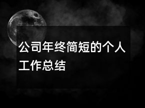 公司年終簡短的個人工作總結(jié)