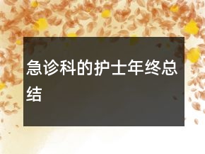 急診科的護士年終總結(jié)