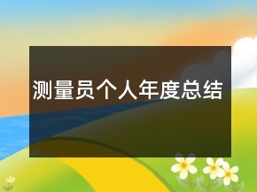 測量員個人年度總結(jié)