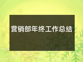 營(yíng)銷(xiāo)部年終工作總結(jié)