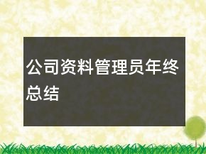 公司資料管理員年終總結(jié)