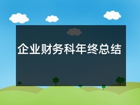 企業(yè)財務科年終總結