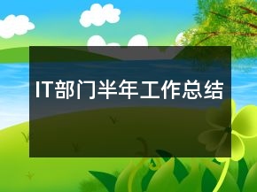 IT部門半年工作總結(jié)
