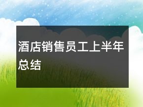 酒店銷售員工上半年總結(jié)