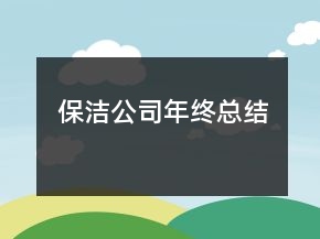保潔公司年終總結(jié)