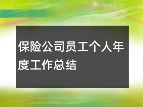 保險公司員工個人年度工作總結(jié)