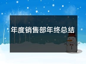 年度銷售部年終總結(jié)