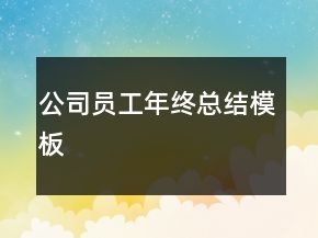 公司員工年終總結(jié)模板