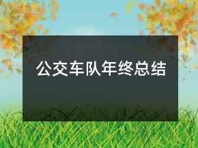 公交車隊年終總結(jié)