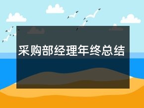 采購(gòu)部經(jīng)理年終總結(jié)