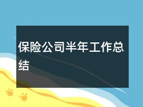 保險公司半年工作總結(jié)