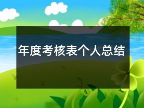 年度考核表個人總結(jié)