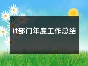 it部門年度工作總結(jié)