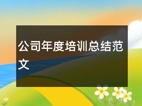 公司年度培訓(xùn)總結(jié)范文