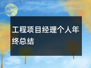 工程項(xiàng)目經(jīng)理個人年終總結(jié)