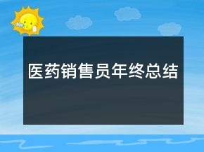 醫(yī)藥銷售員年終總結(jié)