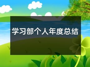 學(xué)習(xí)部個(gè)人年度總結(jié)