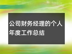 公司財(cái)務(wù)經(jīng)理的個(gè)人年度工作總結(jié)