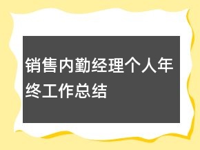 銷售內(nèi)勤經(jīng)理個人年終工作總結(jié)