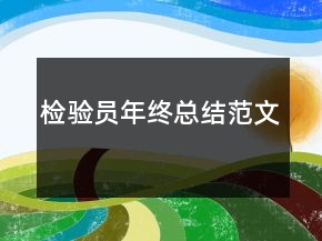 檢驗(yàn)員年終總結(jié)范文