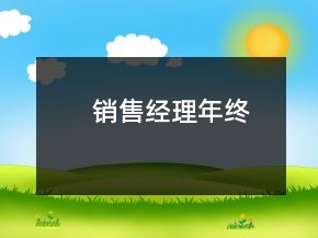 銷售經(jīng)理年終