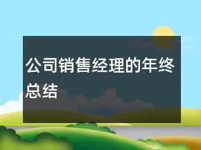 公司銷售經(jīng)理的年終總結(jié)
