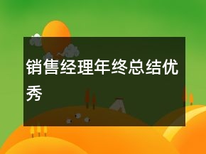 銷售經(jīng)理年終總結(jié)優(yōu)秀