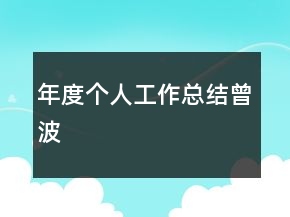 年度個人工作總結(jié)曾波