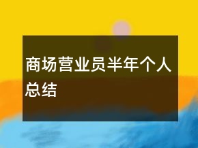 商場營業(yè)員半年個人總結(jié)