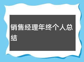銷售經(jīng)理年終個(gè)人總結(jié)