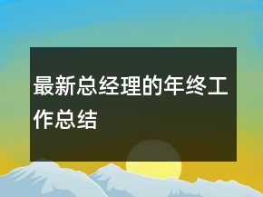 最新總經理的年終工作總結