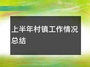 上半年村鎮(zhèn)工作情況總結(jié)
