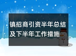 鎮(zhèn)招商引資半年總結(jié)及下半年工作措施