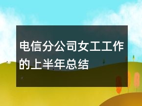 電信分公司女工工作的上半年總結(jié)
