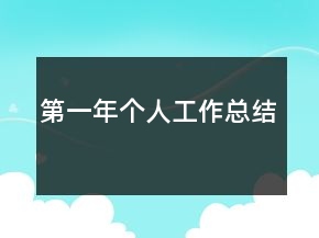 第一年個人工作總結