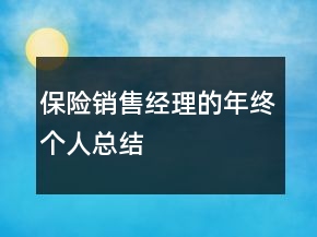 保險銷售經理的年終個人總結