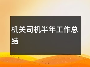 機(jī)關(guān)司機(jī)半年工作總結(jié)