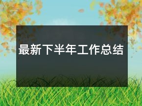 最新下半年工作總結