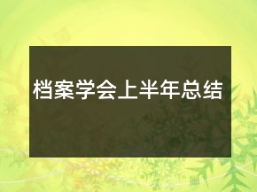 檔案學會上半年總結