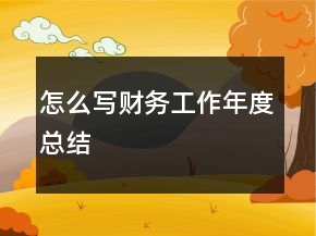 怎么寫財(cái)務(wù)工作年度總結(jié)