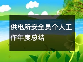 供電所安全員個人工作年度總結