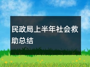 民政局上半年社會(huì)救助總結(jié)