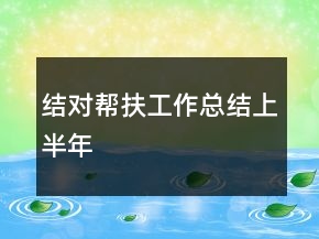結(jié)對幫扶工作總結(jié)上半年
